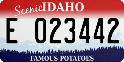ID license plate E023442