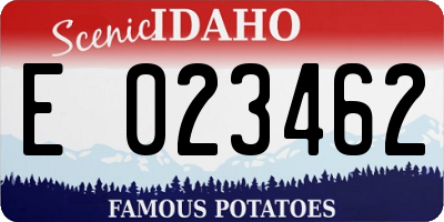 ID license plate E023462