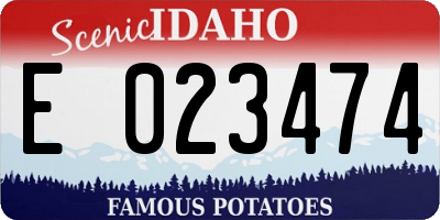 ID license plate E023474