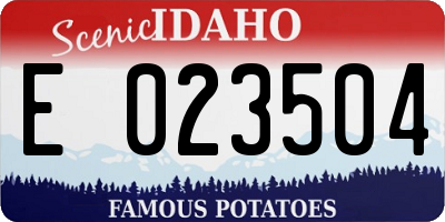 ID license plate E023504