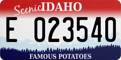 ID license plate E023540