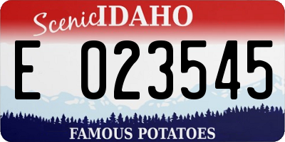 ID license plate E023545