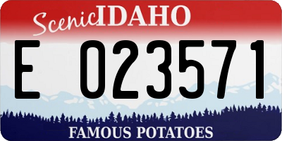 ID license plate E023571