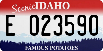 ID license plate E023590