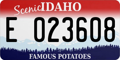 ID license plate E023608