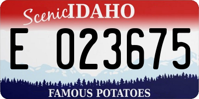 ID license plate E023675