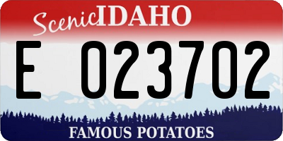 ID license plate E023702