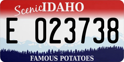 ID license plate E023738