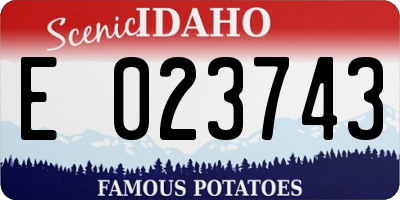 ID license plate E023743