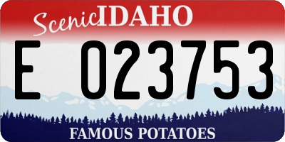 ID license plate E023753