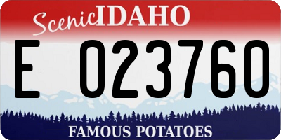 ID license plate E023760