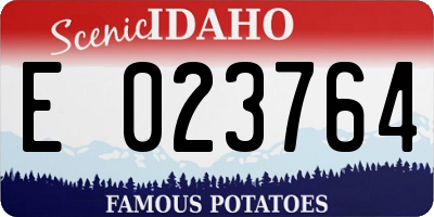 ID license plate E023764