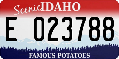 ID license plate E023788