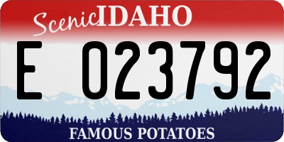 ID license plate E023792