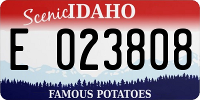 ID license plate E023808