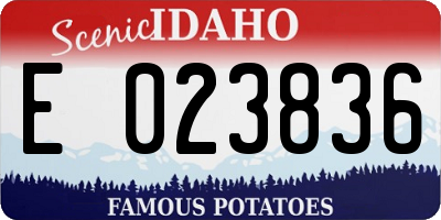 ID license plate E023836