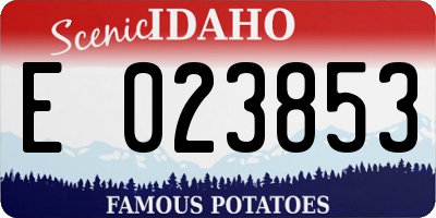 ID license plate E023853