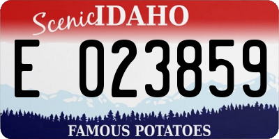 ID license plate E023859