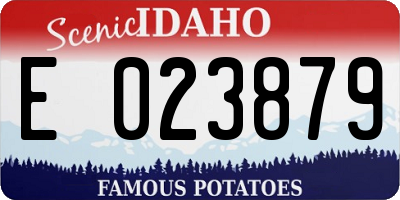 ID license plate E023879