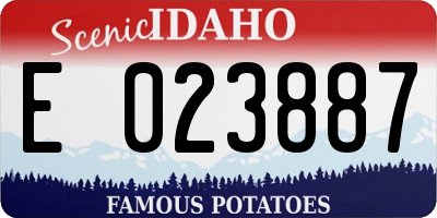 ID license plate E023887