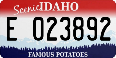 ID license plate E023892