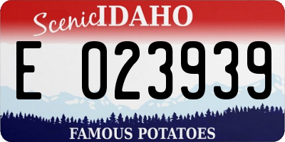 ID license plate E023939