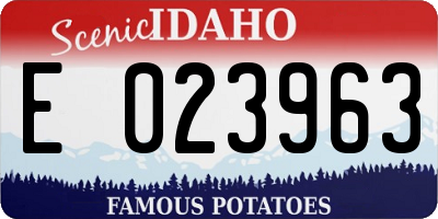 ID license plate E023963