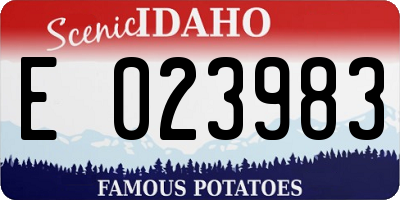 ID license plate E023983