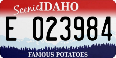ID license plate E023984