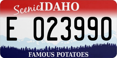 ID license plate E023990