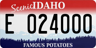 ID license plate E024000
