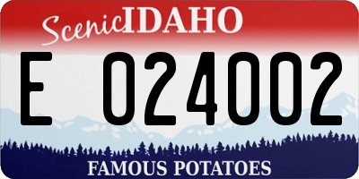ID license plate E024002