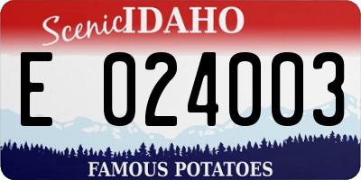 ID license plate E024003