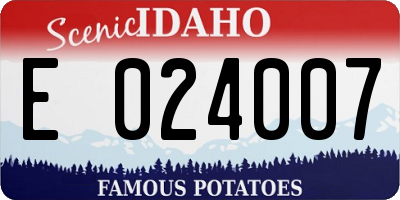 ID license plate E024007