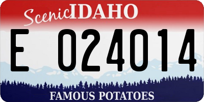 ID license plate E024014
