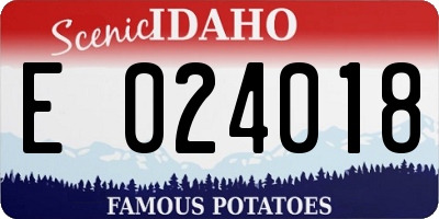 ID license plate E024018