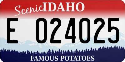 ID license plate E024025