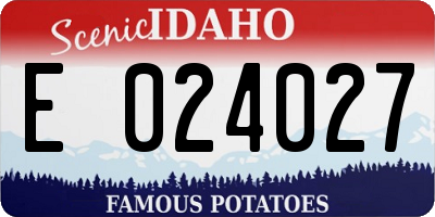 ID license plate E024027