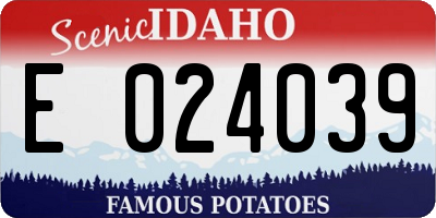 ID license plate E024039