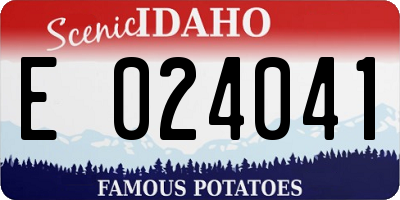 ID license plate E024041