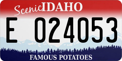 ID license plate E024053