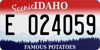 ID license plate E024059