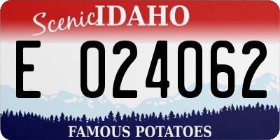 ID license plate E024062