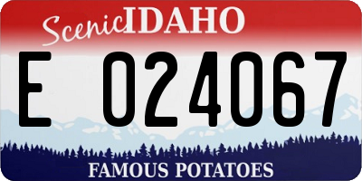 ID license plate E024067