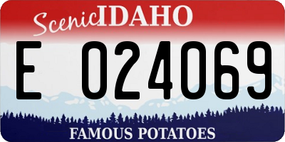 ID license plate E024069