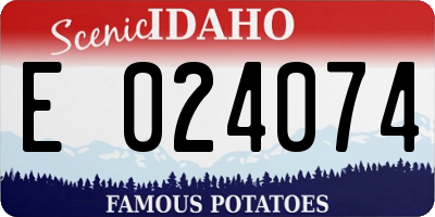 ID license plate E024074