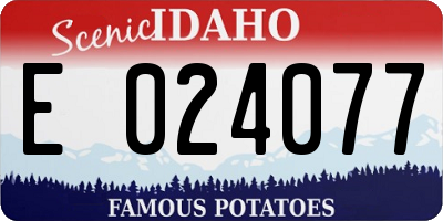 ID license plate E024077