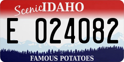 ID license plate E024082