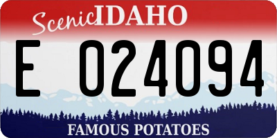ID license plate E024094