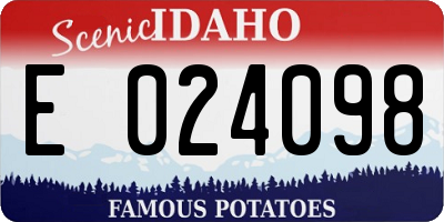 ID license plate E024098
